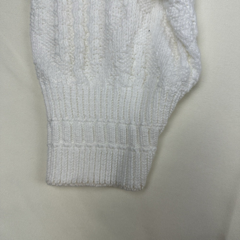 NOS VTG  80s The Fox Collection Sweater White Knit Crewneck USA Mens L Nautical - Picture 9 of 11